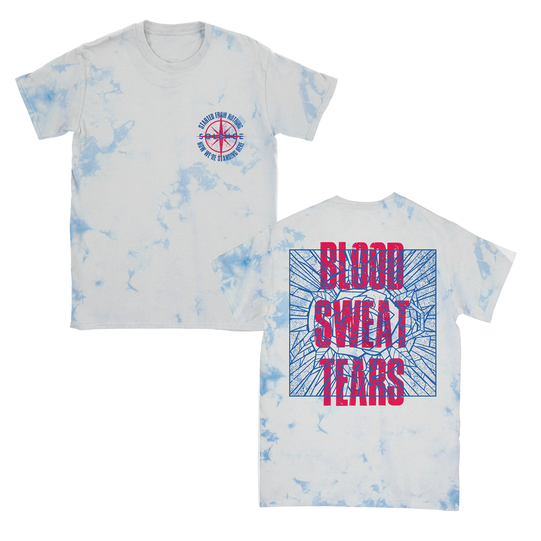 Blood Sweat Tears Tee (Blue/ White Dye)